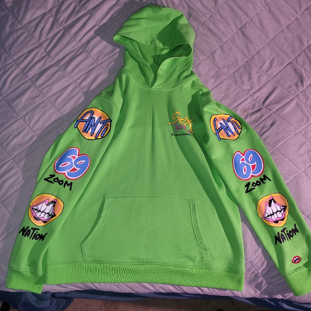 Bright Green Graphic Hoodie Sweatshirt - Men
